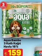 AQUA BAMBU 3 KATLI KAĞIT HAVLU 16'LI